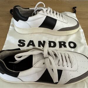 Sandro Men's Monochrome Leather Sneakers